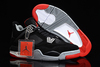 New Jordan AJ 4 Athletic Shoes in Black/Cement Grey and Fire Red Male Suede Trainers