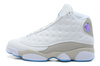 Mens Jordan XIII (13) Retro in the white/neutral grey and university blue color way