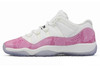 Low Air Jordan 11 GS Pink Snakeskin Women Size Basketball Shoes with Pink White and Black Color