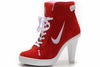 women swoosh heels nike dunk sb shoes in red and white colorways