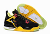 Nike Air Jordan 4 Custom Black Yellow Mens Shoes