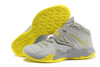 "Pure Platinum/Wolf Grey & Sonic Yellow" Color Nike LeBron Air Max Zoom Soldier 7 Mens Sports Sneakers