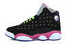 Womens Air Jordan 13 GS "Venom Green" Black/Green-Pink-Grey Nike Sports Shoes