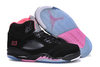 Female Jordan 5 Retro Basketball Shoes GS Black Pink