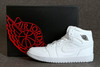 Mid-Cut Nike AJ 1 Retro White/White Michael Jordan Basketball Sneakers