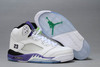 Colorways of Grape Emerald Green/Grape Ice and Black/White Jordan 5 Release Online For Ladies