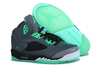 Jordans Retro V (5) "Green Glow" Mens Sneakers Black/Grey Colors