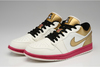 Cheap Michael Jordan 1 Low Athletic Sneakers Sail and "Sport Fuchsia" &"Metallic Gold"/Black to Buy