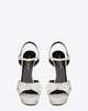 SAINT LAURENT BIANCA 105 BOW SANDAL IN DOVE WHITE LEATHER