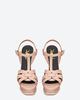 SAINT LAURENT CLASSIC TRIBUTE 105 SANDAL IN PALE BLUSH LEATHER