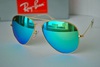 Очки Ray Ban золотые с зеркальными стеклами