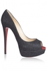 Хлопковые туфли  Christian Louboutin Lady Peep 150