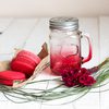 КРАСНАЯ БАНКА С РУЧКОЙ MASON JAR ESTABLISHED 1898 ЛЕДЕНЕЦ 0,5 Л