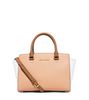 Michael Kors Selma Medium Color-Block Leather Satchel