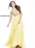 2015 Sherri Hill 3841 Yellow Strapless Long Prom Dress Online Sale