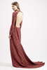 Cut-Out Fishtail Hem Silk Maxi Dress