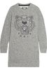 KENZO Tiger-embroidered cotton sweatshirt mini dress