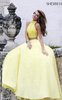 Beads Yellow Sheri Hill 32058 Two-Piece Prom Dress Sexy