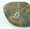 Letter 'D' - Single Letter Necklace - Sterling Silver - Old English Calligraphy, 16-18 inch chain