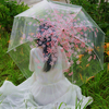 Japanese Cherry Blossoms Three Transparent Pink Color Umbrella