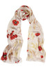 Poppy-print silk-chiffon scarf