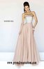 Sherri Hill 1539 Beaded Nude Strapless A-Line Long Chiffon Prom Dresses Cheap