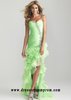 Flowy Green Sweetheart Pleated Sequin High Low Ruched Prom Dresses