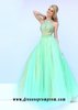 Sherri Hill 32218 Light Green Halter High Neck Beaded Open Back Tulle Ball Gown