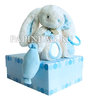 Doudou (Франция) Игрушка развивающая "Lapin BonBon Blue", 30 см, со звуками, с погремушкой (подарочная коробка)