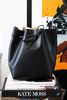 mansur gavriel mini bucket bag in black/ballerina