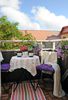 Beautiful balcony in spring to relax and have breakfast