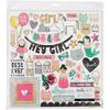 Crate Paper Cute Girl Chipboard Stickers