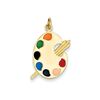 Yellow Gold Enameled Artist Palette Pendant.