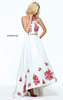 2-Piece Long Sherri Hill 51042 Halter Ivory Floral Print Hi-Low Dress 2017