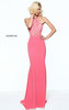 Sherri Hill 50998 Beaded 2017 Lace Bodice Coral Jersey Long Fitted Evening Gown