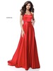 2018 Beaded A Line Long Satin Prom Dresses Sherri Hill 51646 Red Halter Neck