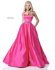 2018 Beaded Waist Sherri Hill 51609 Strapless Fuchsia Long A Line Party Dress