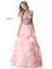 Pink/Multi Beads Applique 2018 Sherri Hill 51615 Organza Long Ruffled Ball Gown