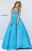 2017 Glamorous Sherri Hill 32362 Turquoise Strapless Stone Party Dress Long