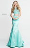 2017 Light Green High Neck 2-PC Satin Mermaid Gown By Sherri Hill 50810