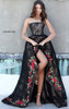 2017 Strapless Black Floral Print Hi-Low Prom Dress By Sherri Hill 51252