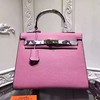 Hermes Kelly Bag Serpentine Leather Gold Hardware In Pink