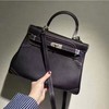 Hermes Kelly Lace Bag 28cm Togo Leather Gold Hardware In Black