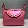 Hermes Lindy Bag Calfskin Leather Palladium Hardware In Pink