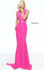 Elegant Fuchsia Sherri Hill 50941 V-Neck Cutout Slim Long Dress Red Carpet