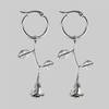 BELLADONNA. Rose Stem Hoop Earrings - Silver