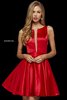 Sherri Hill Red A-Line Homecoming Dresses Style 52293 High Neckline 2018