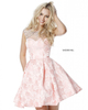 Pink Beaded Cap Sleeves Sherri Hill 51878 Short Cocktail Dresses 2018