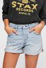 levis 501 long denim shorts