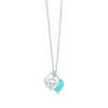 Double Heart Tag Pendant with blue enamel